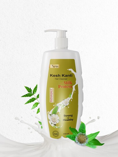 Patanjali Kesh Kanti Milk Protein Hair Cleanser For Silky & Shiny Hair 650ml 