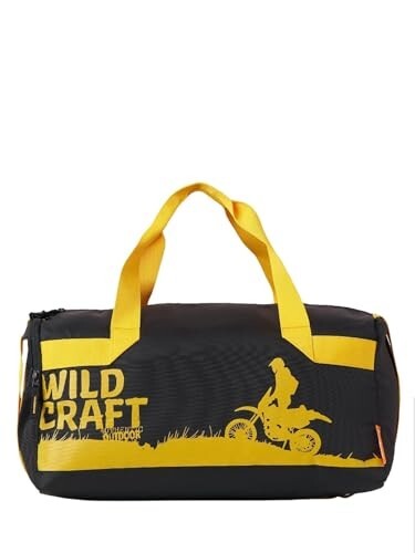 Wildcraft 4x4 25L Duffle Bag | Multi-Pocket Travel/Gym Bag | Adjustable Straps | Black