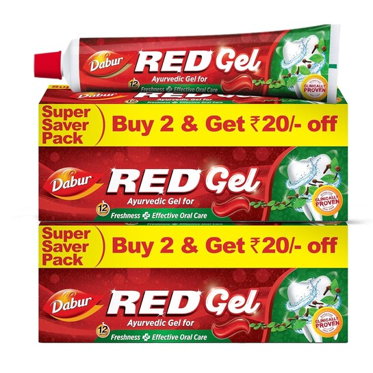 Dabur Red Gel Toothpaste - 600g (150g x 4) @199.