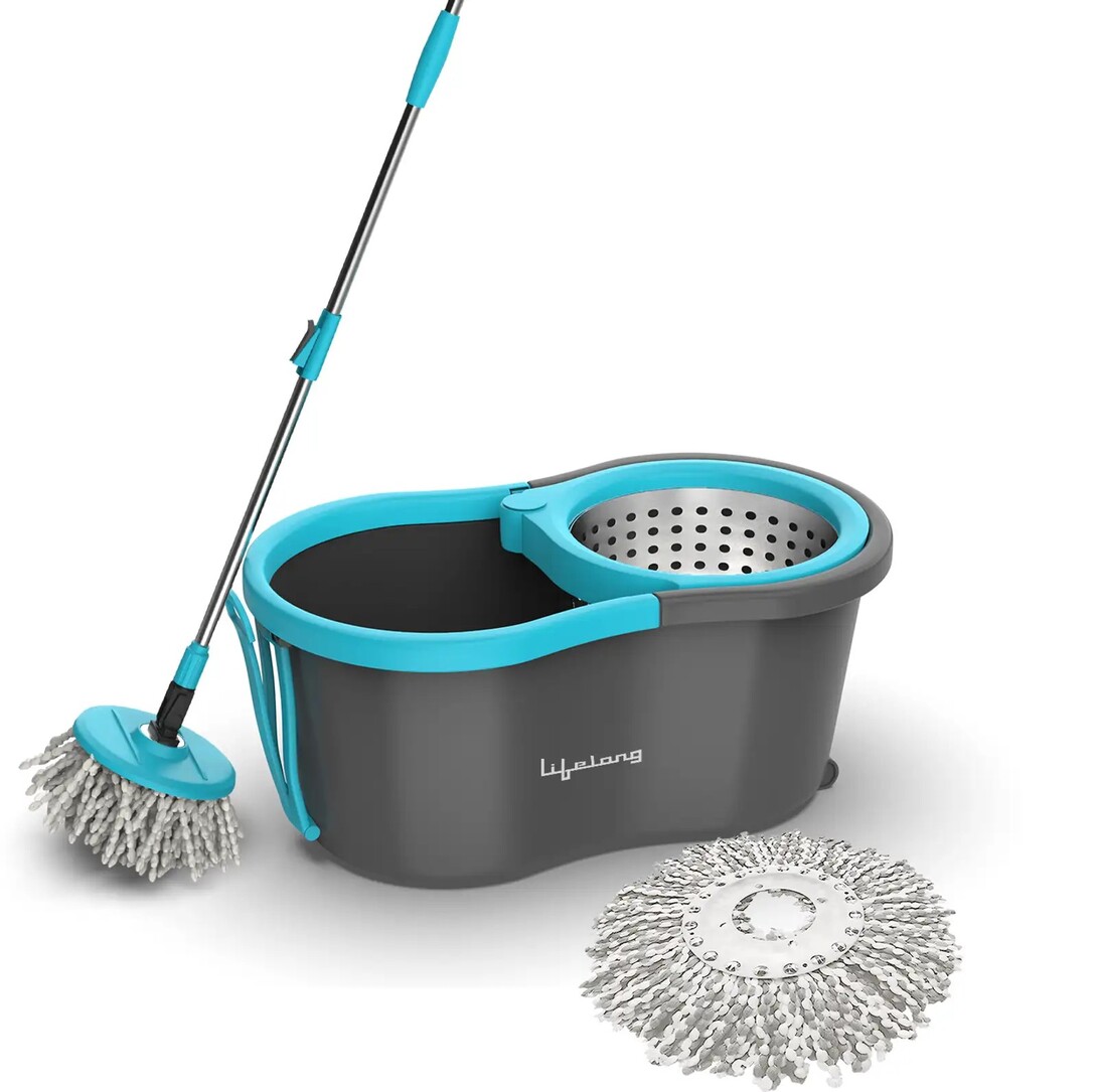 Lifelong LLMOP902 Steel Spin with Trolley Mop Set (Blue)