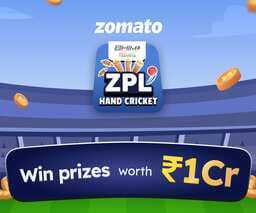 Zomato ZPL : Received ₹10 in zomato money - Daily reward (tap to reveal) 