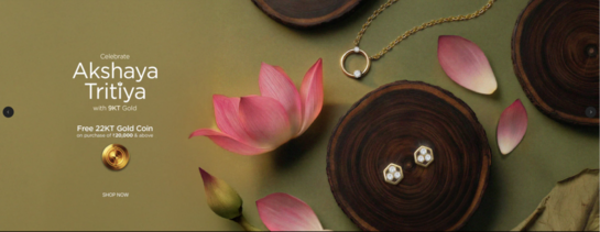 Celebrate Akshaya Tritiya - Get a free 22 ct Gold Coin Of weight 0.25 gms on 20,000 & above