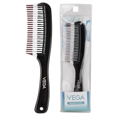 Vega Detangling Comb with 2 Row Teeth 