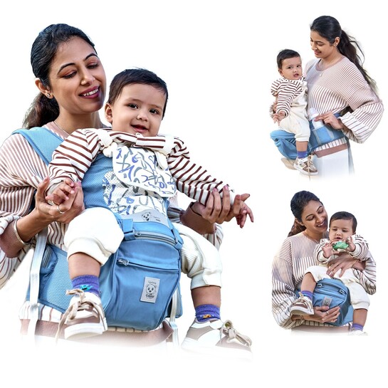 Baby Carrier with Hipseat for 0-3 Years | Adjustable Belt, Ergonomic, Basket Style, 15kg Capacity, Breathable | Amazon's Choice
