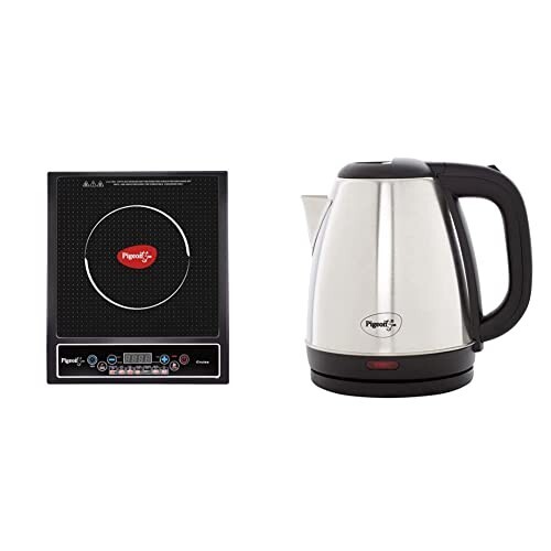 Pigeon by Stovekraft Cruise 1800-Watt Induction Cooktop (Black) & Amaze Plus 1.5 LTR Electric Kettle, Black Combo