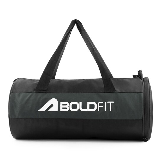 Boldfit Gym Bags for Men with Separate Shoe Compartment 20L - Black Grey
