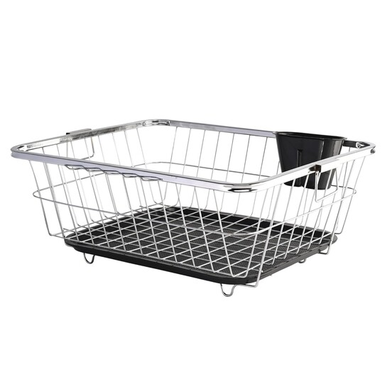 Kuber Industries Stainless Steel Dish Rack for Kitchen | 17x22 Inch, 56x44x23 cm