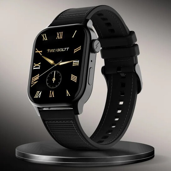 Fire-Boltt Rise Force 1.85 BT Calling, Smartwatch (Midnight Black Strap, Free Size)