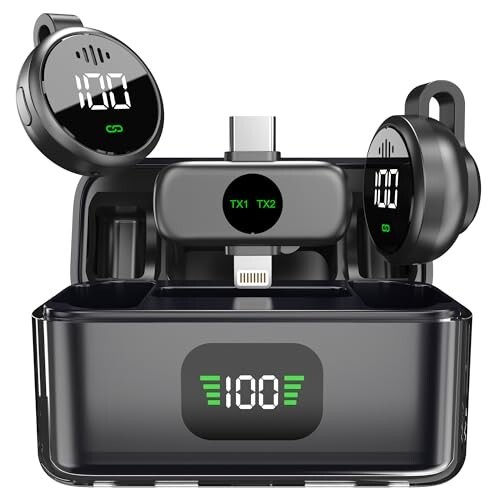 DIGIMORE Wireless Microphone for Youtubers | Magnetic Collar Clip | 3-Level Noise Cancellation | 6Hr Battery | iOS & Android Compatible | Ideal for Content Creation, Youtubers & Vlogging (D-460 Pro)