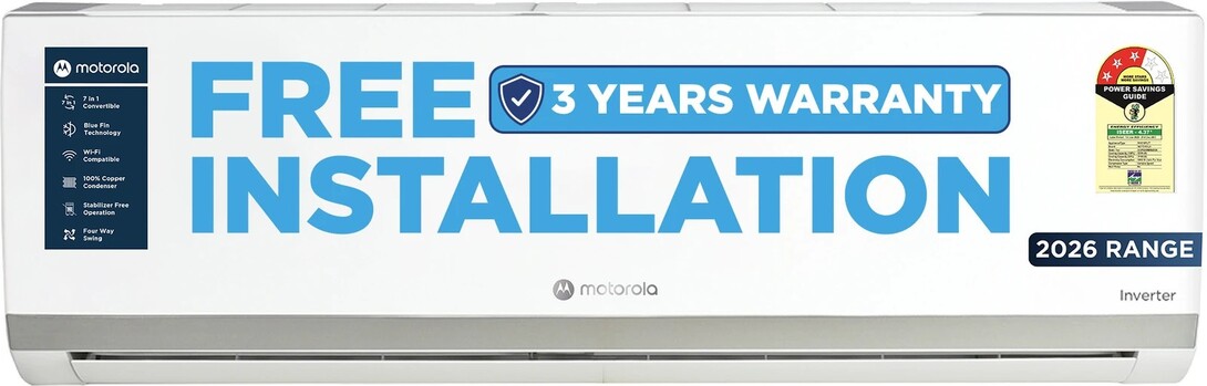 MOTOROLA 2026 Model 2 Ton 3 Star Split Inverter with Wi-fi AC (White)