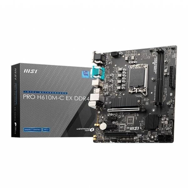MSI PRO H610M-C EX DDR4 Motherboard, Micro-ATX - Support Intel Core 14th/ 13th/ 12th Gen Processors