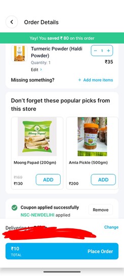 Loot For Delhi users :- Turmeric powder 100gm @10 ( Free Shipping for Delhi ) 