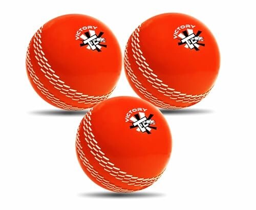Victory T-20 Synthetic Cricket Ball for Tournament and Street Match - Wind Ball (Orange)