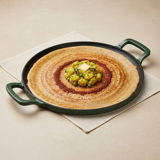 Ember Cookware Pre-Seasoned Cast Iron Tawa for Dosa 30 cm