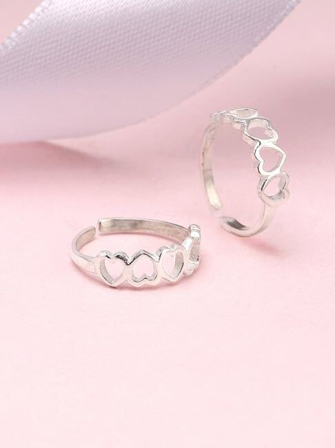 GIVA 92.5 Sterling Silver Love's Embrace Toe Rings