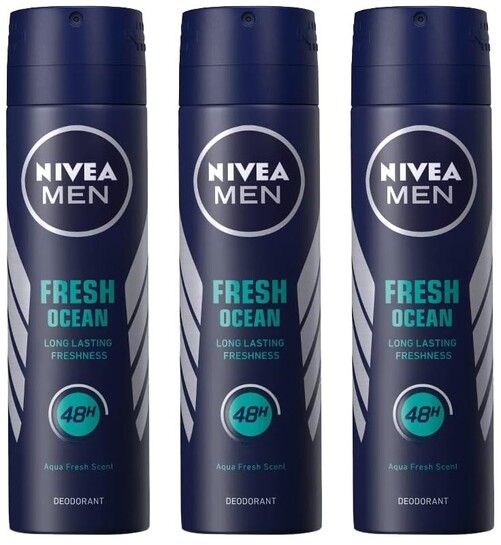 NIVEA MEN Ocean Spray Deodorant For Men, 150Ml (Pack Of 3)
