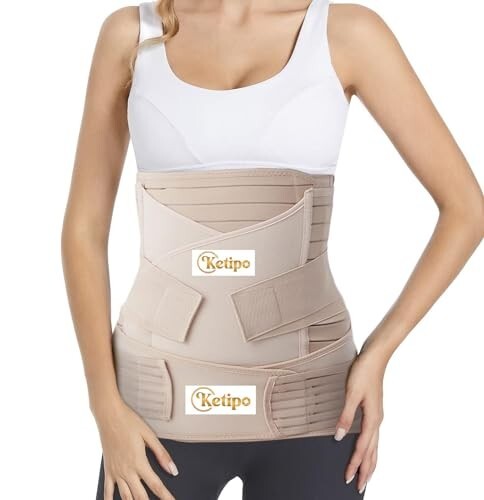 3 in 1 Postpartum Support - Recovery Belly/waist/pelvis Belt Shapewear Slimming Girdle, Beige