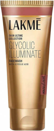 Lakme Glycolic Illuminate Facewash with Glycolic Acid | Glycolic Acid Face Wash for Exfoliating Dull Skin | Gentle Cleanser for Glowing Skin 100gm 