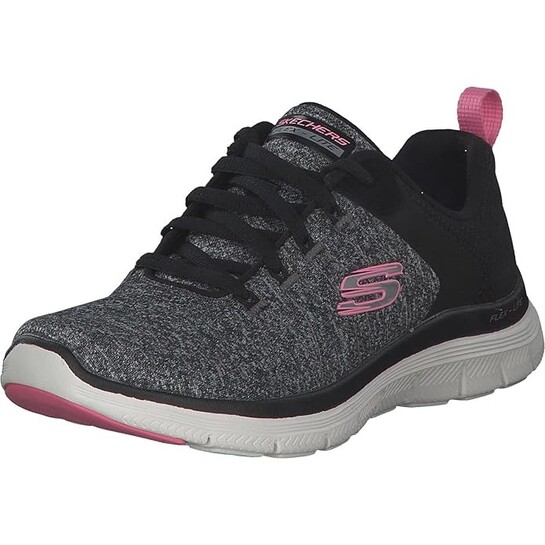 size UK3 Skechers Women Flex Appeal 4.0 Lace Up Shoe (colour BLACK/PINK) 