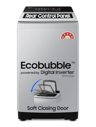 Samsung 7 kg, 5 Star, Eco Bubble Technology, Digital Inverter Motor, Soft Closing Door, Fully-Automatic Top Load Washing Machine