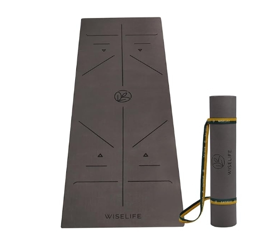 WiseLife Non-Slip Yoga Mat with Alignment Lines – Fitness Deal