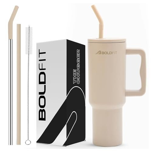 Boldfit - Tumbler Bottle Water with Lid and Straw 1.2L Stainless Steel - 1200ml