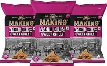 Makino Corn Chips Nachos Sweet Chilly Flavor (Pack of 3 x 150g)