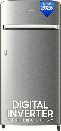 Samsung 189 L, 4 Star, Digital Inverter, Direct-Cool Single Door Refrigerator (RR21H2G24S8/HL, Silver, Elegant Inox, Single Touch Defrost, 2026 Model)