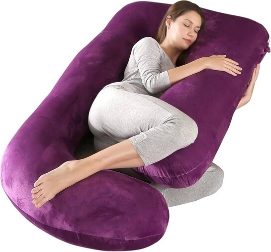 Pregnancy Pillows for Women Sleeping U Shaped Full Body Maternity Pillow with Removable Cover Purple