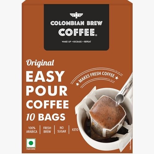 Colombian Brew Coffee Original Easy Pour 10 Bags, 100g