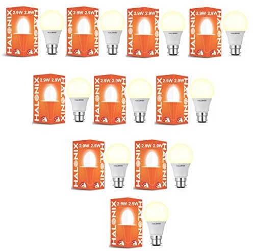 Halonix 2.9 Watt B22D LED Yellow Light led Bulb, Pack of 10, Yellow light