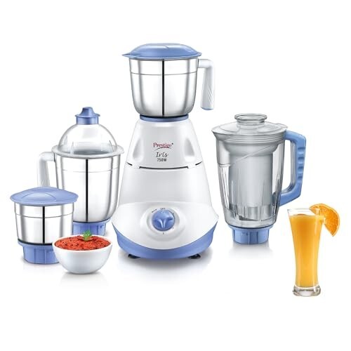 Prestige Iris 750 Watt Mixer Grinder with 3 Stainless Steel Jar + 1 Juicer Jar
