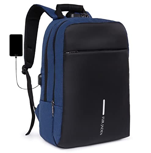 FUR JADEN Anti Theft Number Lock Backpack Bag with 15.6 Inch Laptop Compartment