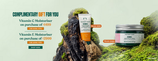 Thebodyshop - Get a Free Vitamin C Cream on shopping of ₹1499/- & Free Vitamin E Cream on shopping of ₹2999/-.