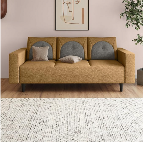 Interio by Godrej Sofa Cresco 3-Seater Fabric Sofa