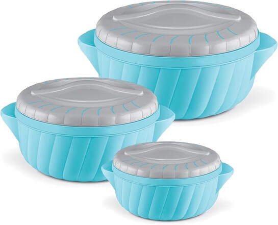 Lowest - MILTON Flora Jr Set Insulated Inner Steel Casserole for Roti, 3 Pc (455ml,750ml & 1.25L)