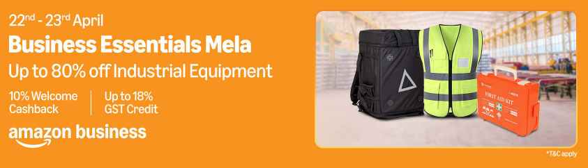 Business Essential Mela - Upto 80% off Industrial Equipment | 10% welcome cashback + Upto 18%GST Credit