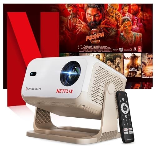 [Netflix Official License] Crossbeats Lumex Flix Projector 4k Ultra HD, 1080p Native