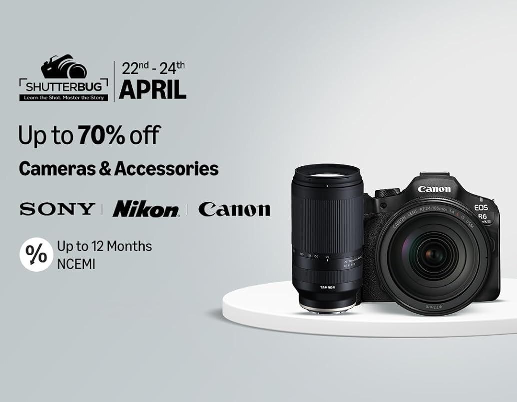 Shutterbug Fest - Upto 70% off Cameras & Accessories + upto 10% instant bank discount [22nd-24th April]
