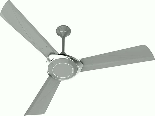 Polycab Superb Neo Star Rated, 1200mm Ceiling Fan For Home | High Speed & Air Delivery | Saves Up To 33% Electricity, 100% Copper, Rust-Proof Blades, 52 Watt, 2 years warrantyCool Grey Silver