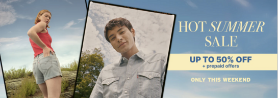 Levi's - Hot Summer Sale | Upto 50% off + prepaid offers Only this weekend