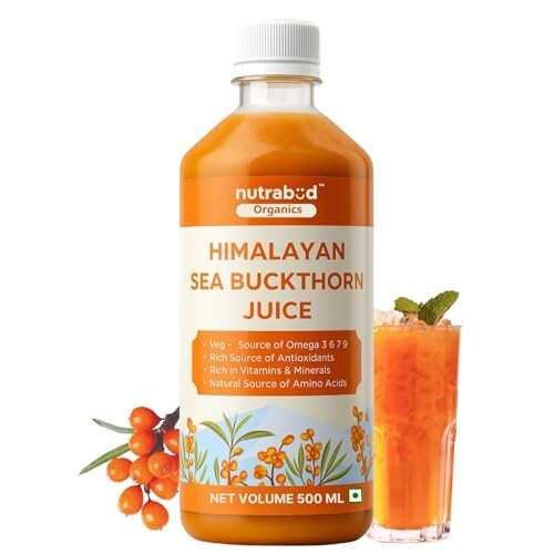 Nutrabud Organics Himalayan Sea Buckthorn Berry Juice - 500 ml 