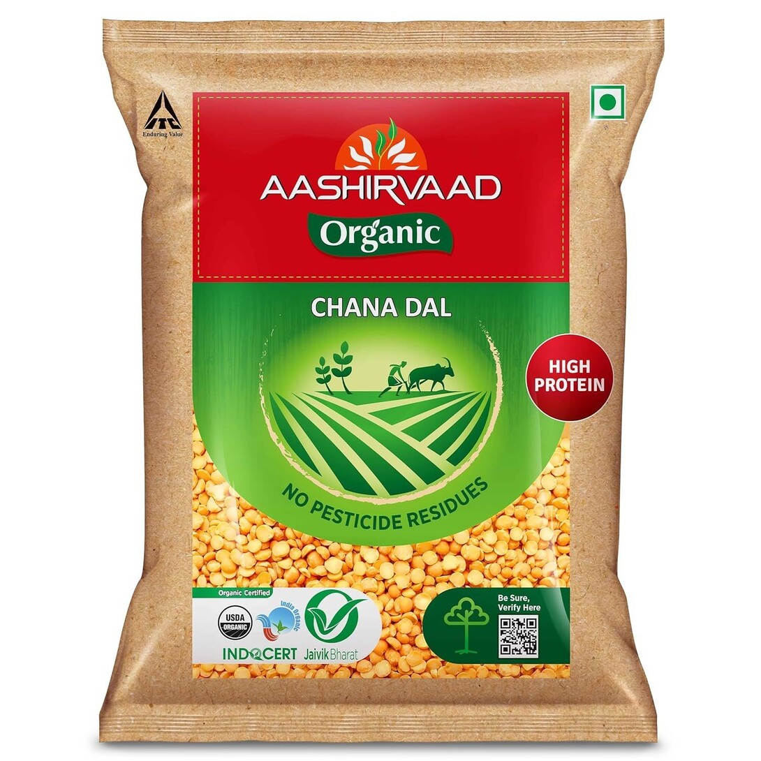 (Amazon Now) Aashirvaad Organic Chana Dal, 1 Kg
