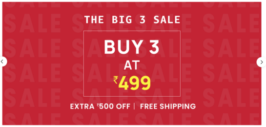Lifestylestores - The Big 3 Sale | Buy 3 at 499\999\1499 |+ Extra 500 Off