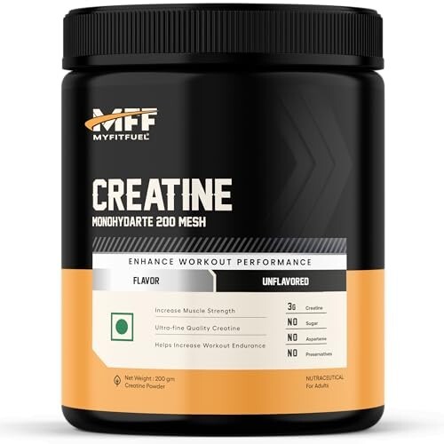 MyFitFuel Micronized Creatine Monohydrate (200 Mesh - Easily Absorbed by Body) | 200 gm, (Natural)