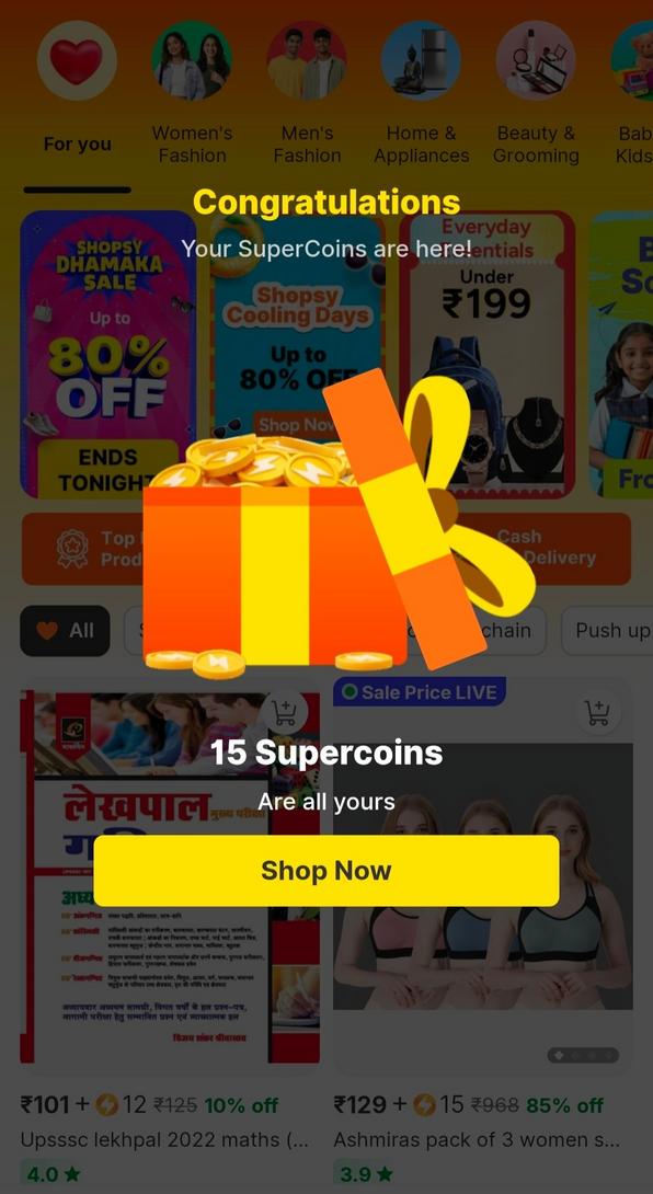 Free SuperCoins on Shopsy
