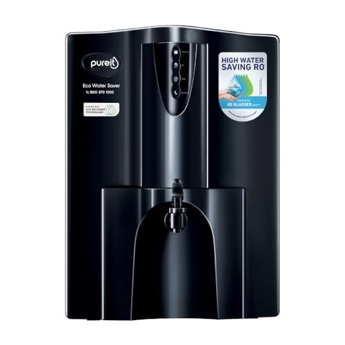 Pureit Eco Water Saver RO Purifier (Black) with RO+UV+MF Filtration | Water Purifier Filter | 10 L