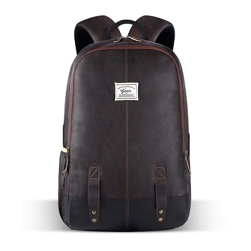 Gear Classic 19”/23L Medium Faux Leather (without Anti Theft) Water Resistant Laptop Backpack