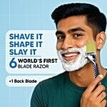 LETSSHAVE Pro 6 Plus Shaving Razor For Men - 6 Blade With Back Blade