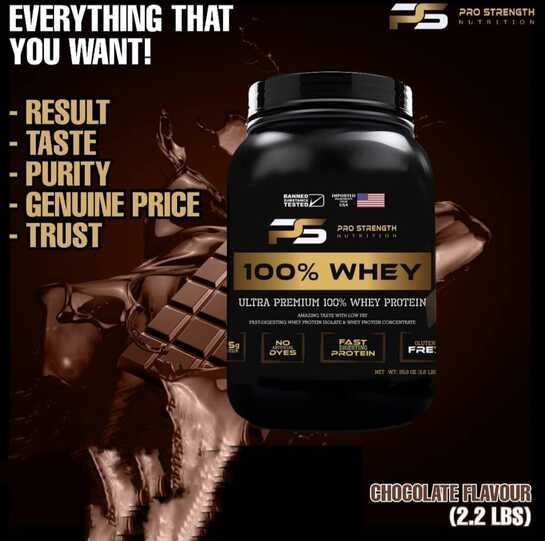 Whey Protein ProStrengh Nutrition (2.2 lbs/1kg) (33 Servings) (Double Rich Chocolate) 